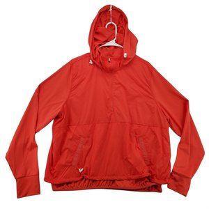 AVIA Shirt Women's Long Sleeve 1/4 Zip Hooded Pullover w/ Toggles Orange XL